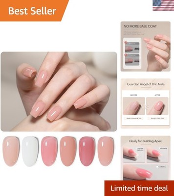 Home Manicure Perfection: 6 Colors Rubber Base Nail Gels with Glossy Finish