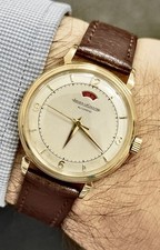 Jaeger LeCoultre 18ct Yellow Gold Powermatic 1950s Automatic Vintage Wristwatch 