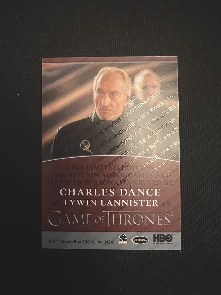 2024 Charles Dance as Tywin Lannister: Game of Thrones: Inscription Auto RARE!!! - Image 2 of 2