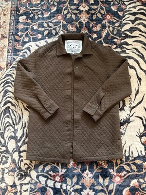 Poler Stuff Outdoor Wear The Quincy Shacket Brown Quilted Jacket Collar Button L