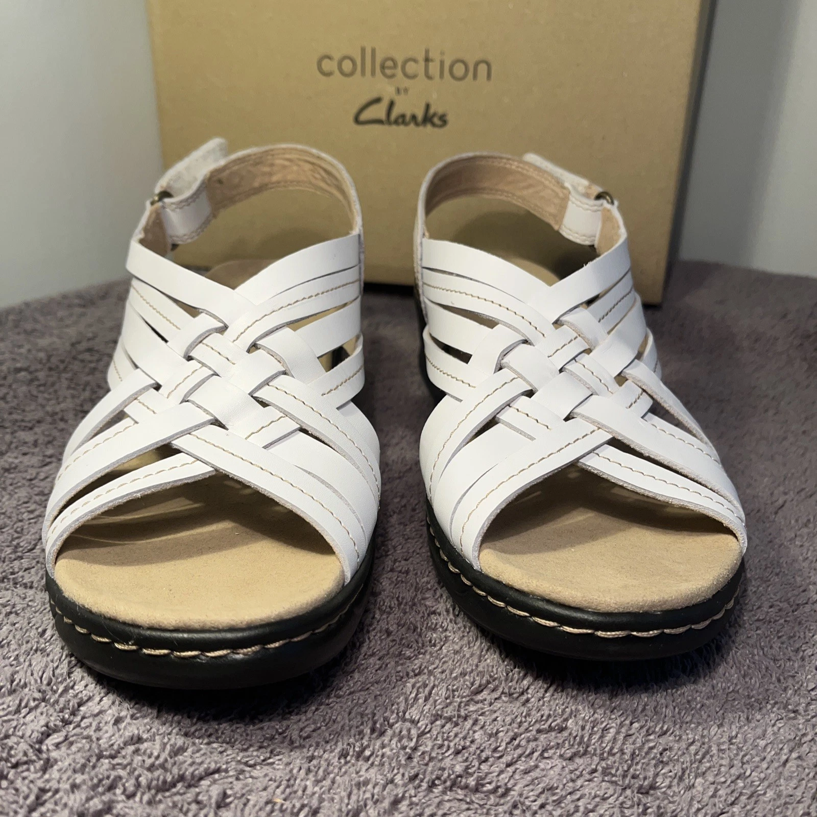 Clarks collezione nuovi con etichette "bianco" Lexi Carmen sandali donna US tg 8 5 M