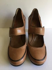 Chloe New Pumps Women Light Brown Block Heel Strap Closure Box Dust Bags 40.50