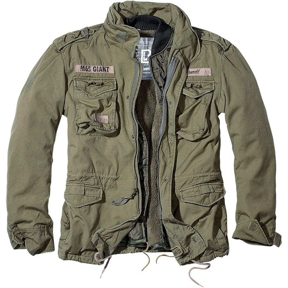 Brandit Giant Veste de Combat M65 Army D'Hiver Plein Hommes Vintage Parka Olive - Photo 1/4