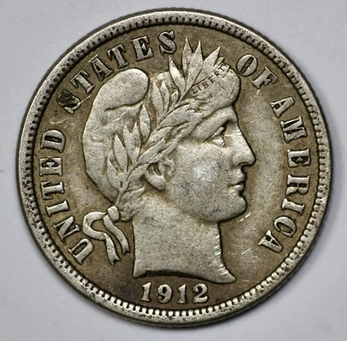 1912 Barber 10c Silver Dime