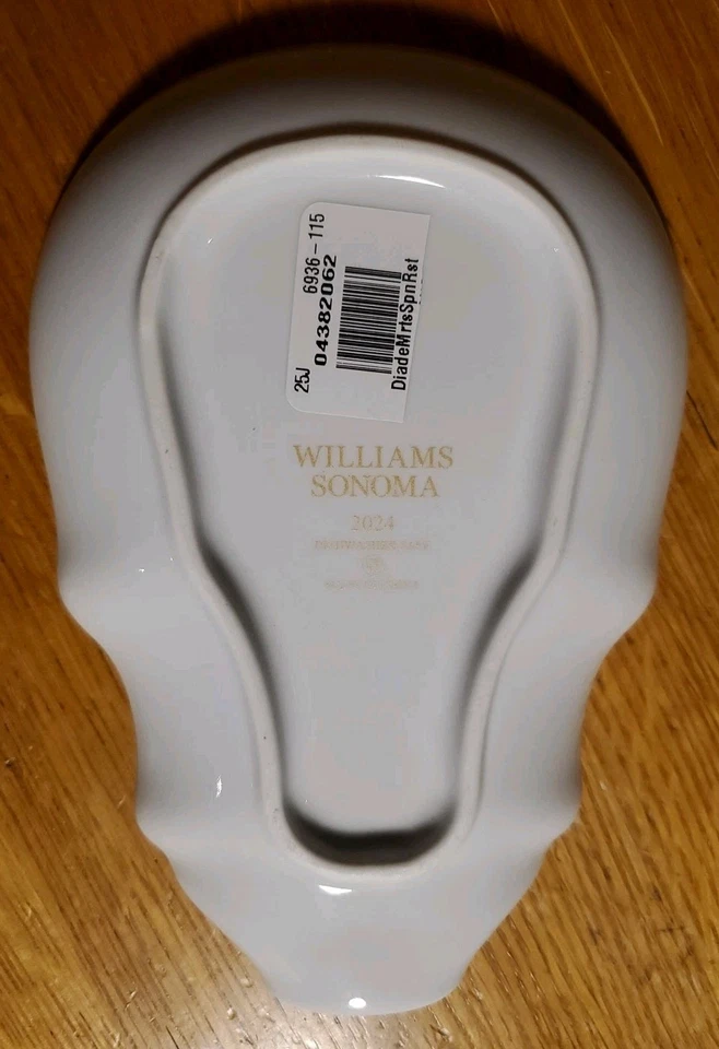 Williams Sonoma Halloween Día de los Muertos Porcelana Cuchara Descanso 6.25" x 4.5" x 1" Foto 2 de 3