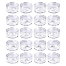 20pcs Transparent Small Travel Containers with Lids, 5ml Mini Clear Jar for C...