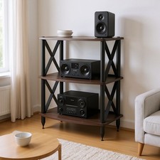 Pangea Audio Vulcan LP Record Player Turntable Stand Rack Vinyl Storage Espresso
