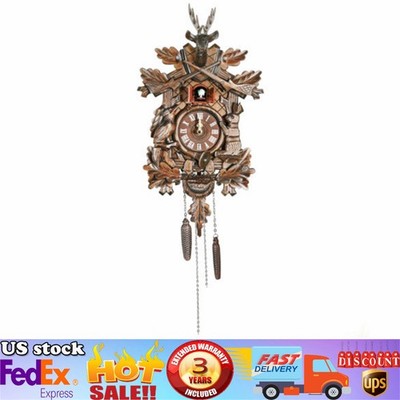 Vintage Clock German Black Forest Wooden Hunter Cuckoo Clock