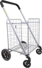 Cruiser Cart Deluxe 2 Foldable Shopping Cart with Wheels for Groceries 100 Lbs