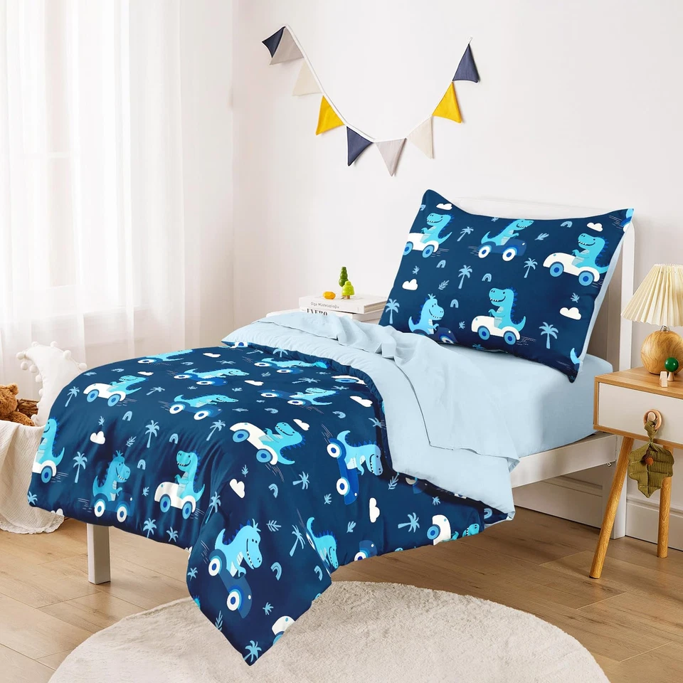 - Juego de cama de dinosaurio para niños pequeños, lindos coches de conducción de dinosaurios, sofá de 4 piezas... Foto 2 de 4