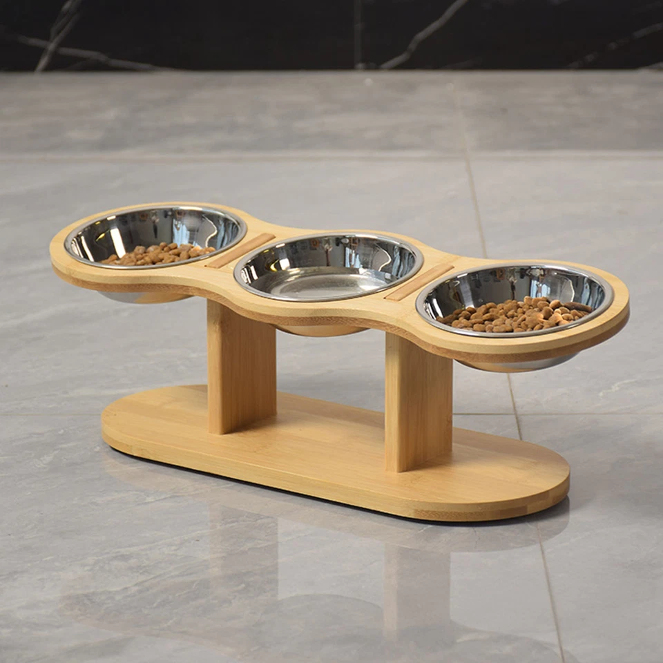 Dog Solution Food Dish Cat Feeder with Stand Anti-vomiting Raised for Indoor
