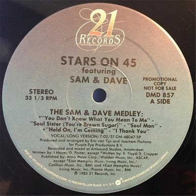 Stars On 45 Ft Sam & Dave The Sam & Dave Medley 12'' Vinyl Maxi Single PROMO USA
