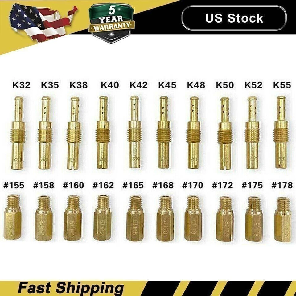 Paquete de 20 kit de chorro principal de carburador juego de chorro lento/piloto para PWK Keihin OKO tipo CVK/ Foto 3 de 4