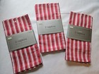 Martha Stewart Everyday Set of 6 Candy Cane Striped Napkins, 20" x 20" New 2007