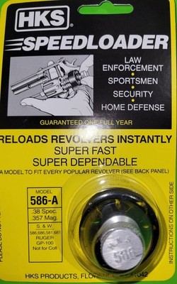 HKS Speedloader 586-A 6 Shot .38/.357 for S&W 586 686 581 681 Ruger GP100 - NEW