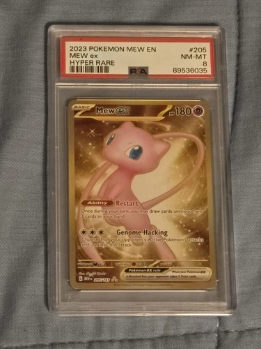 2023 POKEMON MEW EN-151 HYPER RARE #205 MEW EX PSA 8