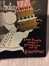 Vintage Ashtray Black Glass Happy Birthday Comical Production Out Of Everything