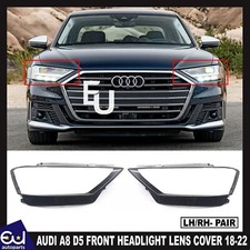 FOR AUDI A8 D5 PAIR RIGHT LEFT FRONT HEADLIGHT HEADLAMP LENS COVER 2018-2022