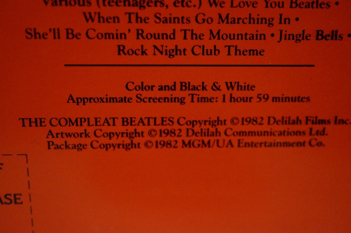 ミュージック Beatles The Compleat Beatles (VHS The Compleat Beatles VHS 1982 Music Rockumentary Original