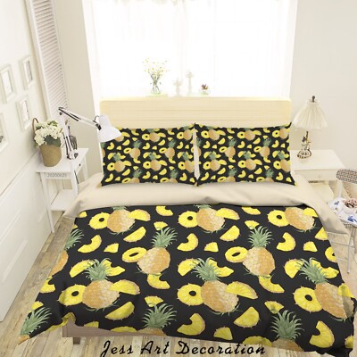 3D Pineapple Slices Pattern Quilt Cover Set Duvet Cover Bedding Pillowcases