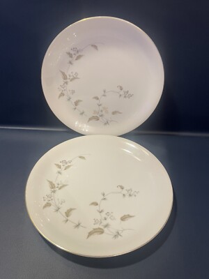 Vintage Pair Nikki Fine China Sterling #573 Floral Dinner Plates
