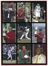 2001 Sports Card Investor Magazine Tiger Woods Ichiro Vick Uncut 9 Card Sheet