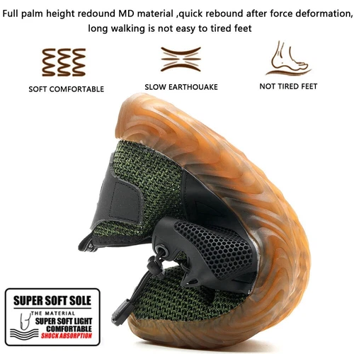 Mens Mesh Safety Shoes Work Steel Toe Boots Indestructible Lightweight Sneakers - Picture 8 of 39