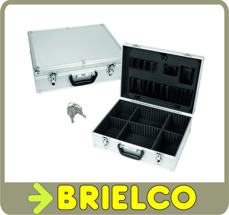 MALETA PARA HERRAMIENTAS ALUMINIO 456X330X152 CON CIERRE DE SEGURIDAD BD125