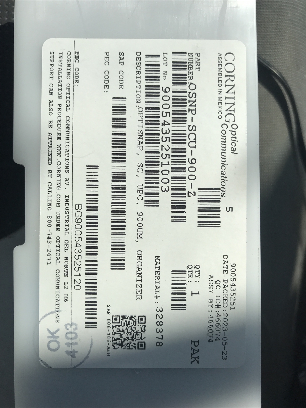 Corning Fiber Connectors OSNPSCU900Z (25 Pieces) eBay