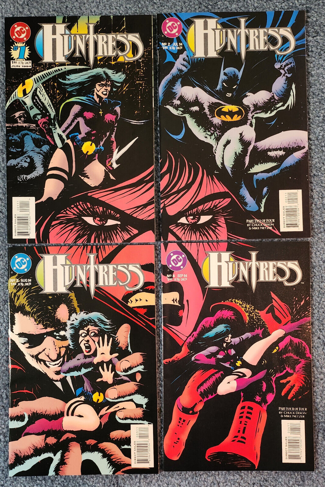 The Huntress #1-4 Complete Set DC Comics 1994 Unread - NM- to NM