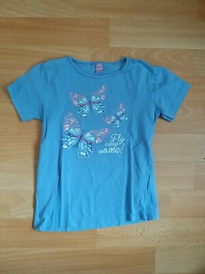 Dopodopo T-Shirt hellblau mit Motiv, Gr. 128 | gebraucht