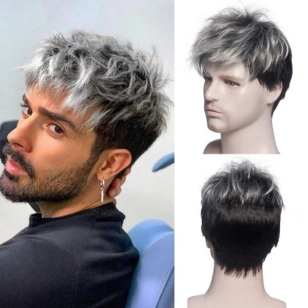 Natural looking cheap male wigs