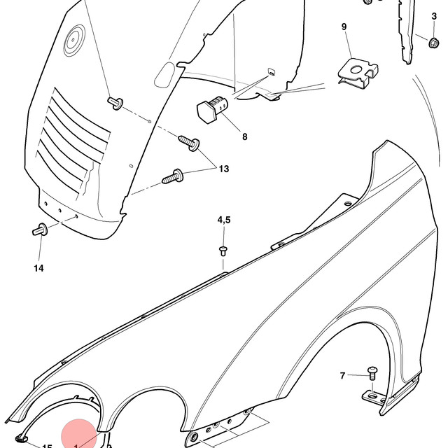 06-13 BENTLEY CONTINENTAL FLYING SPUR FRONT LEFT DRIVER SIDE FENDER WHITE OEM