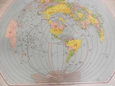 American Radio Relay League Amateur Map Of The World 1969 Edition 40" X 31" ARRL