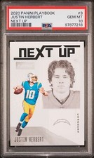 2020 PANINI PLAYBOOK NEXT UP #3 JUSTIN HERBERT NEXT UP PSA 10 ROOKIE CARD RC