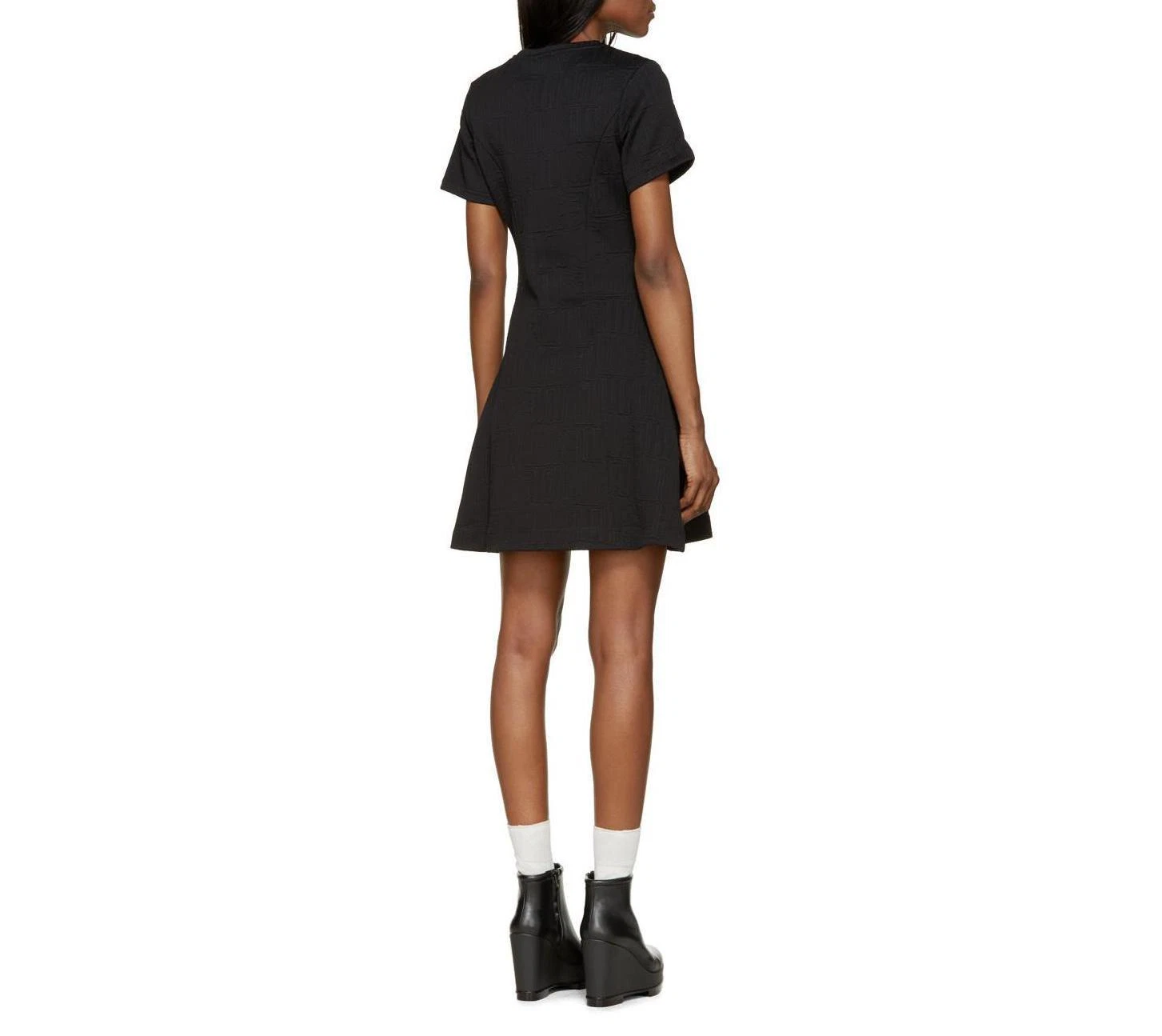 Abito classico Kenzo LBD nero jacquard aderente e svasato motivo "amore" originale $550