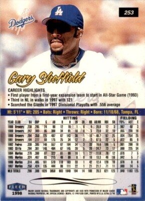 1998 Fleer Ultra Gary Sheffield Los Angeles Dodgers #253 MLB