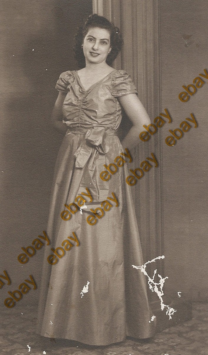 1940's ladies evening dresses 47978 Greece 1940s. Lady in gown. Photo PC size RPPC world war 2 1940s evening dresses
