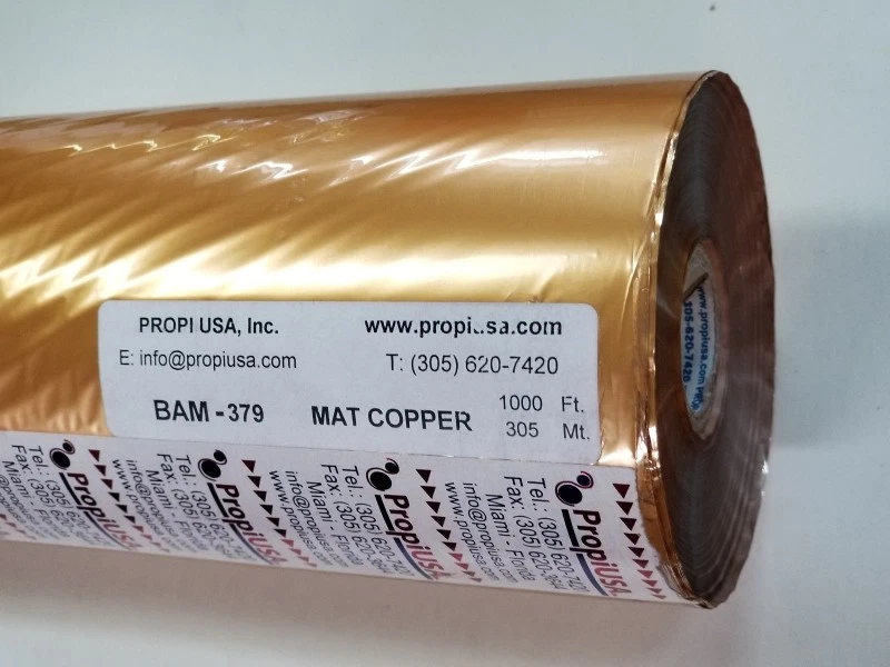 Lámina de estampado en caliente cobre mate 379 para papel y algunos plásticos 24"x1000' PROPI EE. UU. Foto 4 de 4