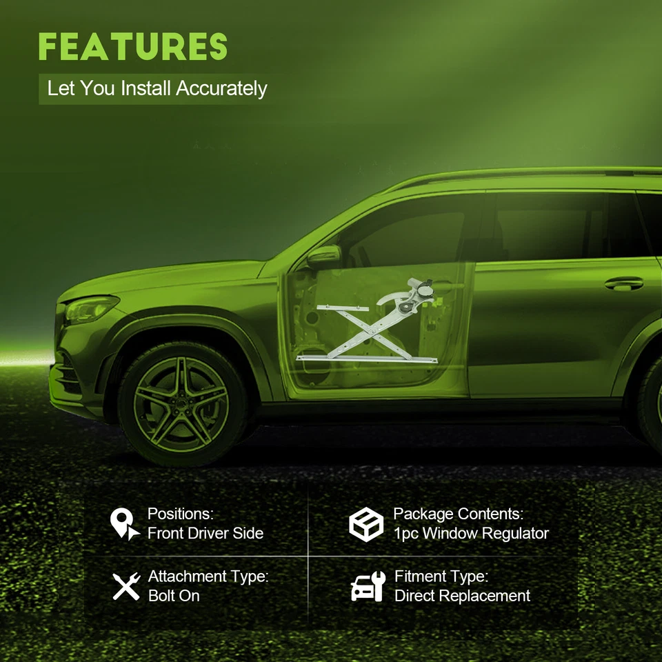 Regulador de janela de energia dianteiro esquerdo para 2012-21 Nissan para NV1500 para NV2500 - Imagem 2 de 4