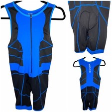 KONA TRI SUITS Blue Black 3/4 ZIP 1 PC Padded Breathable Quick Dry Women  s LG