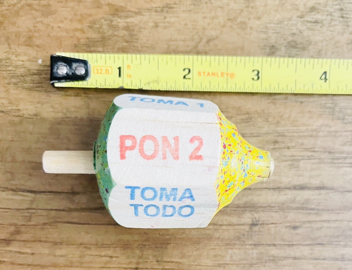 4 Wood Toma Todo 1 Jumbo, 1 Big, 1 Medium, And 1 Small Mexican Traditional Toy