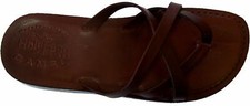 Holy Land Market Unisex Leather Biblical Flip Flops Jesus - Yashua Jerusalem