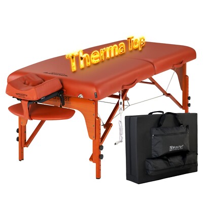Master Massage 31'' Inch Santana Therma Top Portable Table Package Mountain Red