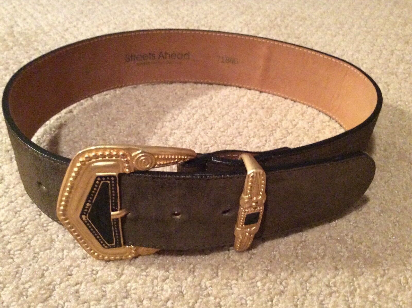 Streets Ahead Raleigh Mall Brown suede belt with ornate buckle s gold & heavy Max 90% OFF