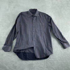 Scott Barber Mens Striped Button-Up Long Sleeve Shirt L 100% Cotton 4782