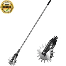 Wheel Rotary Edger Sidewalk Manual Lawn Strong 3 Sections Stainless Steel Handle