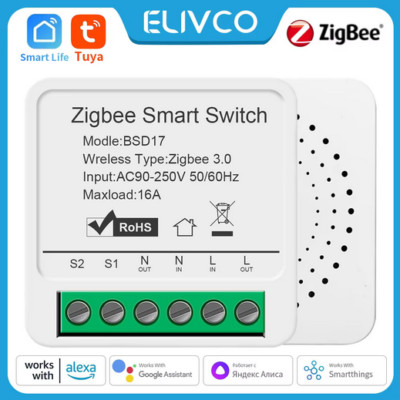 16a Tuya ZigBee Smart Switch Modul unterstützt Zwei-Wege-Steuerung Smart Life