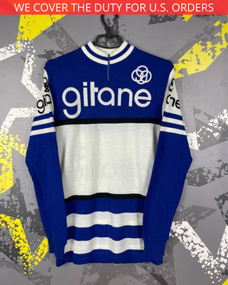 Vintage Gitane Campagnolo Cycling Team Acryl Jersey Bike Long Shirt 1970s ig93