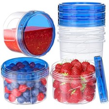 6 Pack-16 OZ Freezer Storage Containers, Small Plastic Containers with 6P-16 Oz